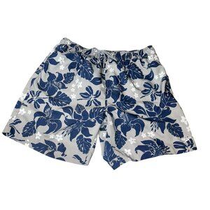 Speedo Men's XXL 8" Floral Print Volley Swim Shorts - Navy/Gray